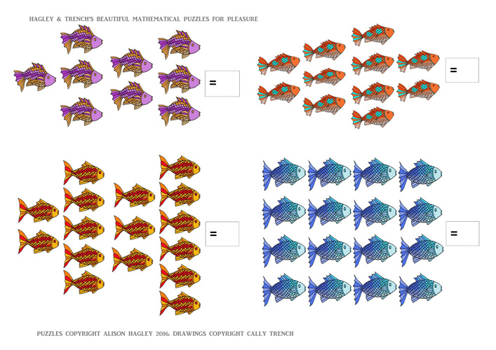 Hagley and Trench's Beautiful Mathematical Puzzles for Pleasure: Fish Sums Puzzle 2