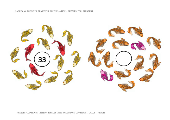 Hagley and Trench's Beautiful Mathematical Puzzles for Pleasure: Wheel-of-Fish Puzzle 1