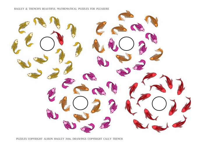 Hagley and Trench's Beautiful Mathematical Puzzles for Pleasure: Wheel-of-Fish Puzzle 2