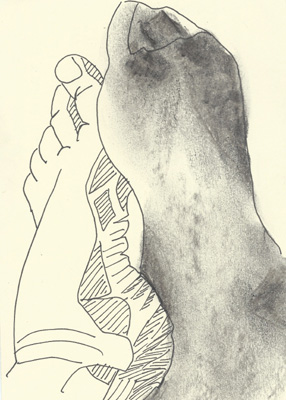 Cally Trench, Foot drawing