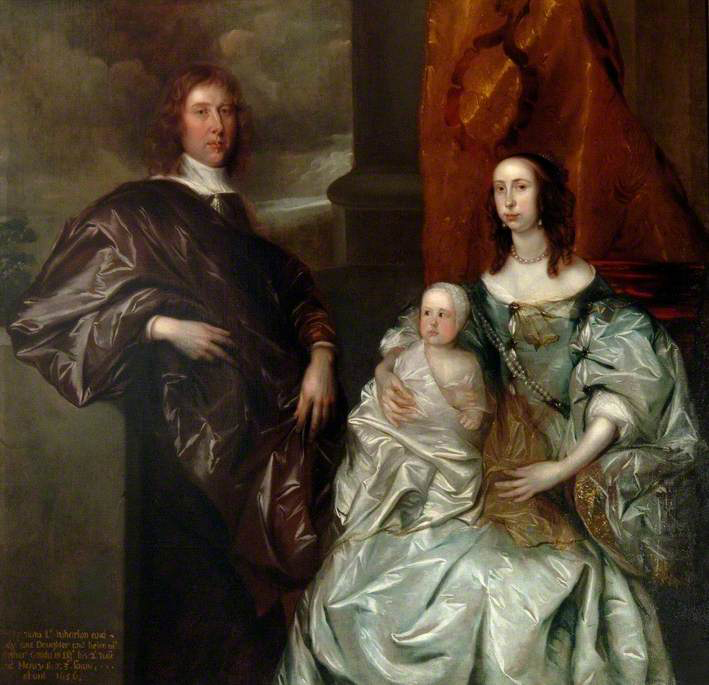 Lord Wharton, Lady Wharton and their son Henry (c1656) by an unknown artist 